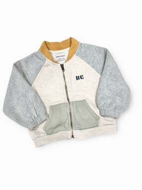 Bobo Choses Baby Color Block Organic Cotton Zipped Sweatshirt